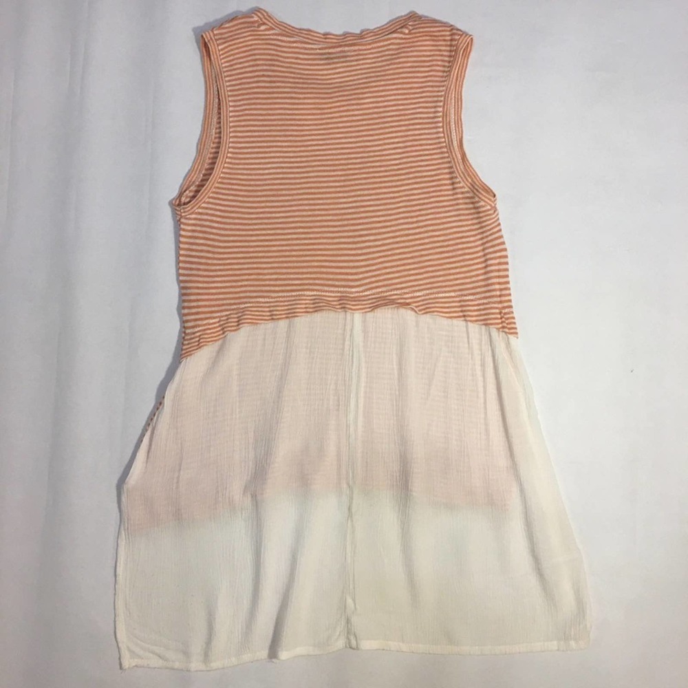 Zara Orange Striped Top White Mesh Back Size Small - Picture 5 of 6